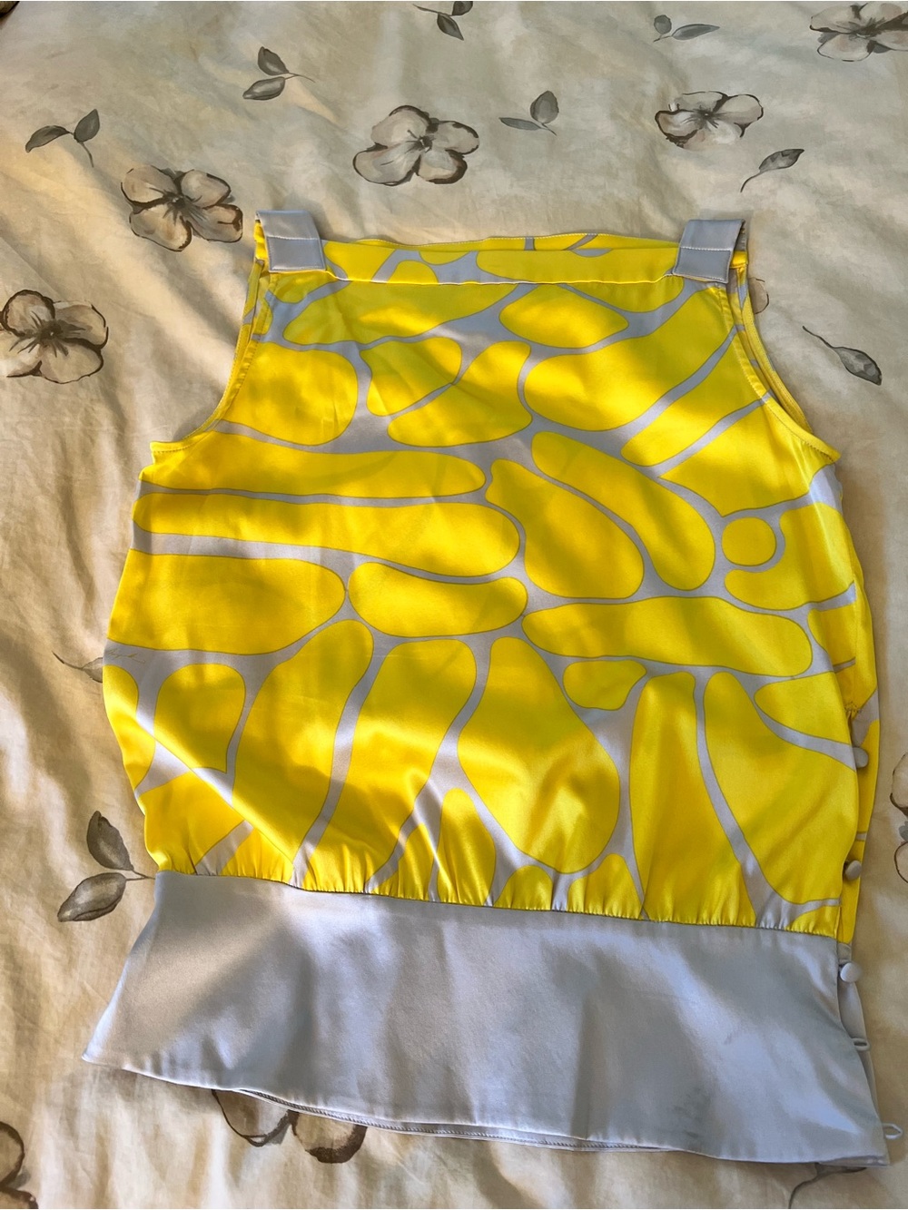 Women's Yellow & White Patterned Skirt